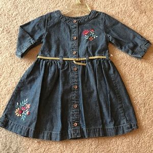 NWOT Denim Embroidered Dress
